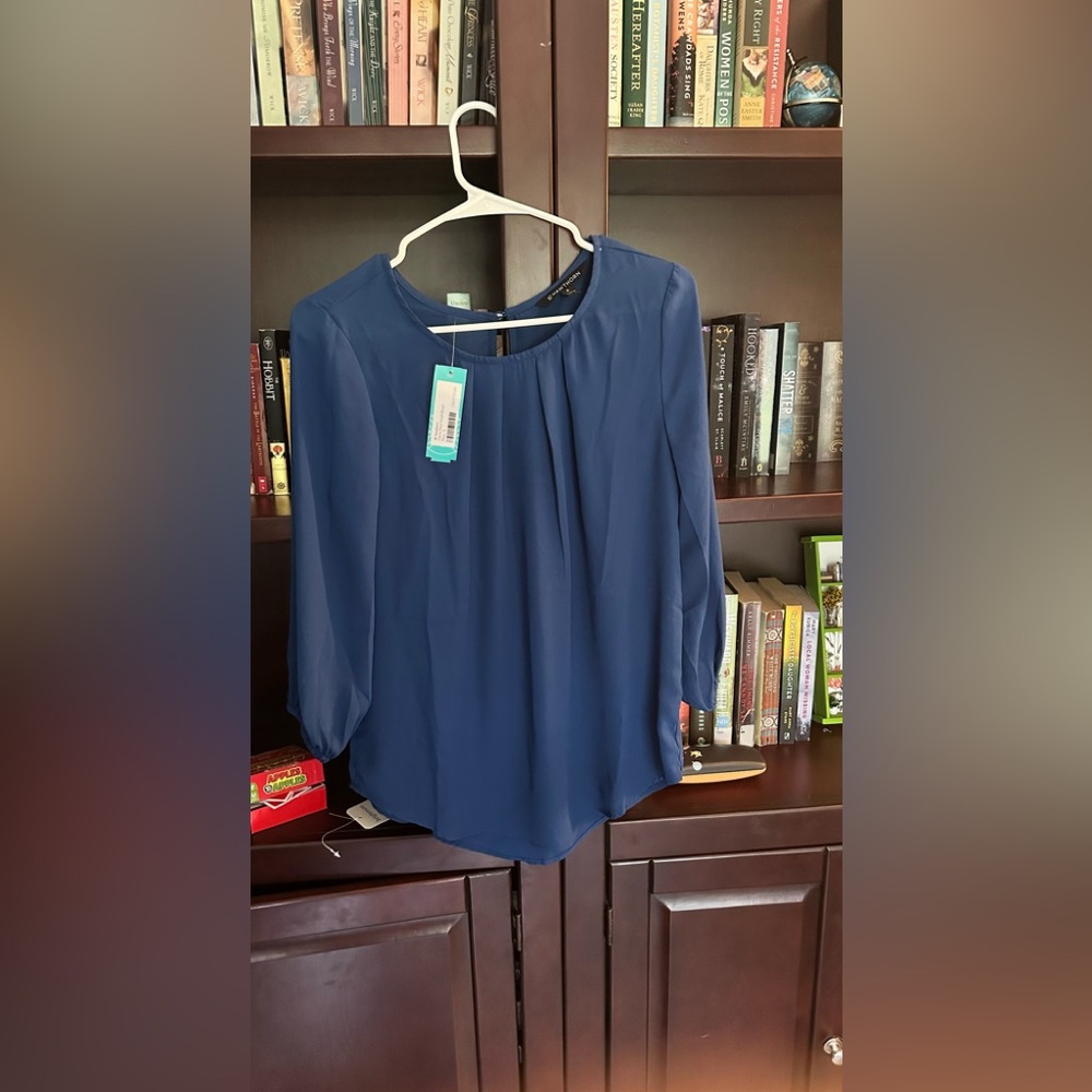 Navy long Sleeve Blouse